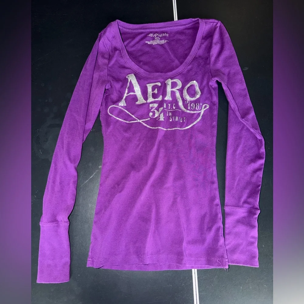 Aeropostale Vibrant Purple Tee - Picture 1 of 4